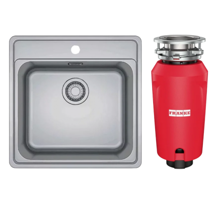 Комплект Мойка Franke Bell ВСX 610-51 TL нержавеющая сталь + Измельчитель 134.0715.094 полированная, прямоугольная