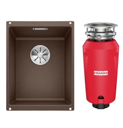 Комплект Мойка Blanco Subline 320-U кофе + Измельчитель Franke 134.0715.096 матовая, прямоугольная