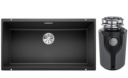 Комплект Мойка Blanco Subline 800-U антрацит + Измельчитель KUCHENSTERN Muhle 353MU35 матовая, прямоугольная