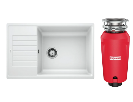 Комплект Мойка Blanco Zia XL 6S Compact 523277 белая + Измельчитель Franke 134.0715.094 матовая, прямоугольная