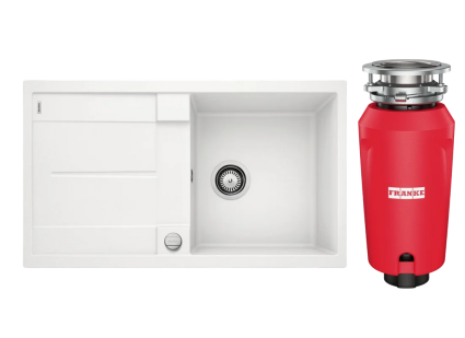 Комплект Мойка Blanco Metra 5S 513037 белая + Измельчитель Franke 134.0715.096 матовая, прямоугольная