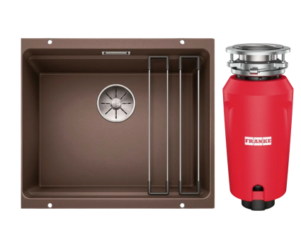 Комплект Мойка Blanco Etagon 500-U кофе + Измельчитель Franke 134.0715.094 матовая, прямоугольная