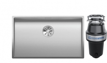 Комплект Мойка Blanco Claron 700-U матовая + Измельчитель KUCHENSTERN Muhle 351MU35 прямоугольная, мощность 550 Вт