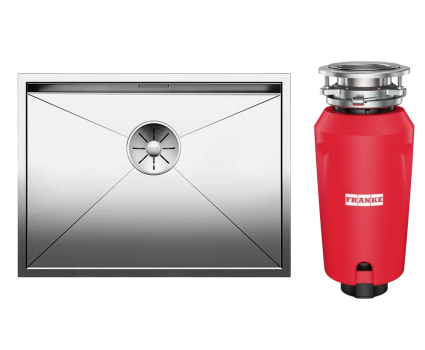 Комплект Мойка Blanco Zerox 500-U + Измельчитель Franke 134.0715.098 полированная, прямоугольная