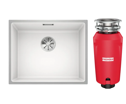 Комплект Мойка Blanco Subline 500-IF белая + Измельчитель Franke 134.0715.098 матовая, прямоугольная