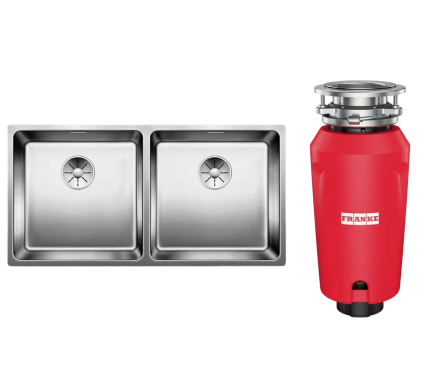 Комплект Мойка Blanco Andano 400/400-IF + Измельчитель Franke 134.0715.098 полированная, прямоугольная