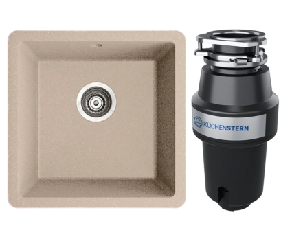 Комплект Мойка Iddis Tanto TU2P461i87 + Измельчитель KUCHENSTERN Muhle 350MU35 матовая, прямоугольная