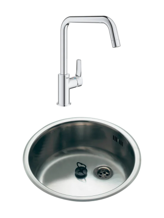 Комплект Мойка Reginox R18 370 LUX OSP (c/box) + Смеситель Grohe Eurosmart 30567000 матовая, круглая