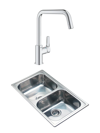 Комплект Мойка Reginox Diplomat 20 LUX KGOKG (box) + Смеситель Grohe Eurosmart 30567000 полированная, прямоугольная
