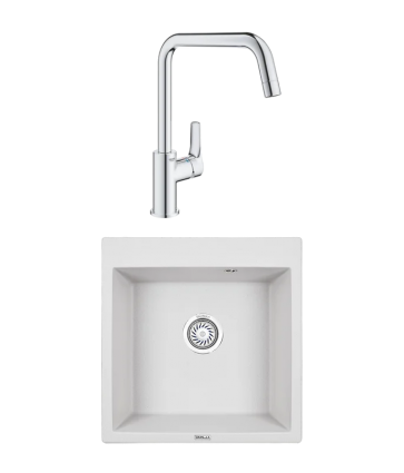 Комплект Мойка Granula 5102, арктик + Смеситель Grohe Eurosmart 30567000, матовая, квадратная