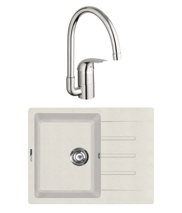 Комплект Мойка Lava L1.LAT latte + Смеситель Grohe Euroeco 32752000 матовая, прямоугольная