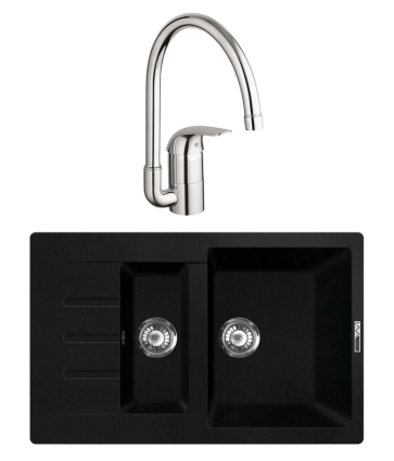Комплект Мойка Lava D2.LAV + Смеситель Grohe Euroeco 32752000 матовая, прямоугольная
