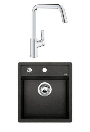 Комплект Мойка Blanco Dalago 45 антрацит + Смеситель Grohe Eurosmart 30567000 матовая, прямоугольная