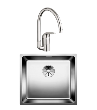 Комплект Мойка Blanco Andano 450-U + Смеситель Grohe Euroeco 32752000 полированная, квадратная