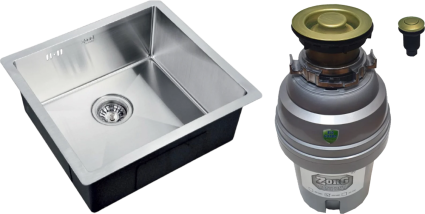 Комплект Мойка Zorg Light ZL R 480440 + Измельчитель ZR-75 D BRONZE брашированная, прямоугольная