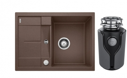 Комплект Мойка Blanco Metra 45S Compact 519581 кофе + Измельчитель KUCHENSTERN Muhle 353MU35 матовая, прямоугольная