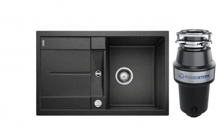 Комплект Мойка Blanco Metra 45S 513035 антрацит + Измельчитель KUCHENSTERN Muhle 351MU35 матовая, прямоугольная