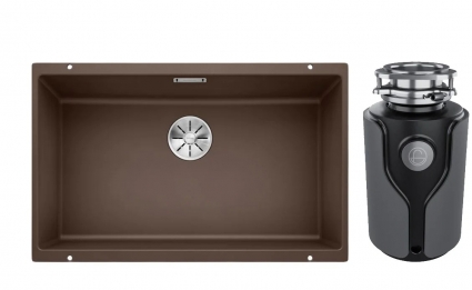 Комплект Мойка Blanco Subline 700-U кофе + Измельчитель KUCHENSTERN Muhle 353MU35 матовая, прямоугольная