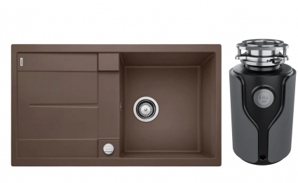 Комплект Мойка Blanco Metra 5S 515041 кофе + Измельчитель KUCHENSTERN Muhle 353MU35 матовая, прямоугольная