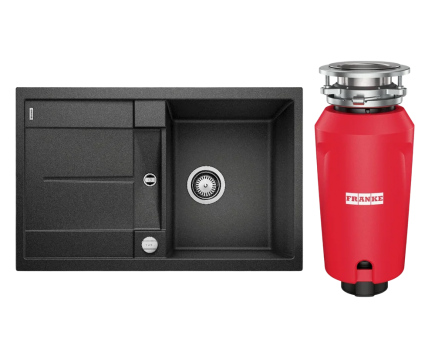Комплект Мойка Blanco Metra 45S 513035 антрацит + Измельчитель Franke 134.0715.098 матовая, прямоугольная