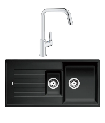 Комплект Мойка Blanco Zia 6S 514748 антрацит + Смеситель Grohe Eurosmart 30567000 матовая, прямоугольная