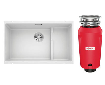 Комплект Мойка Blanco Subline 700-U Level белая + Измельчитель Franke 134.0715.096 матовая, прямоугольная