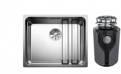 Комплект Мойка Blanco Etagon 500-IF + Измельчитель KUCHENSTERN Muhle 353MU35 полированная, прямоугольная