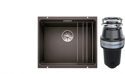 Комплект Мойка Blanco Etagon 500-U антрацит + Измельчитель KUCHENSTERN Muhle 351MU35 матовая, прямоугольная