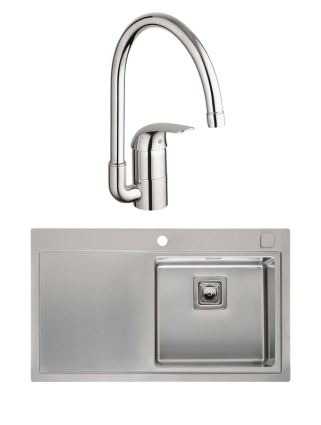 Комплект Мойка Reginox Phoenix 40 LUX OKG right (c/box) L + Смеситель Grohe Euroeco 32752000 брашированная, прямоугольная