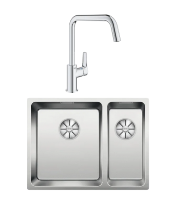 Комплект Мойка Blanco Andano 340/180-IF L + Смеситель Grohe Eurosmart 30567000 полированная, прямоугольная