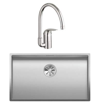 Комплект Мойка Blanco Claron 700-U матовая + Смеситель Grohe Euroeco 32752000 прямоугольная,  в современном стиле