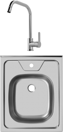 Комплект Мойка Ukinox Стандарт STD500.600 ---5C 0CS + Смеситель MEGA City MG- ZRV104 хром матовая, прямоугольная