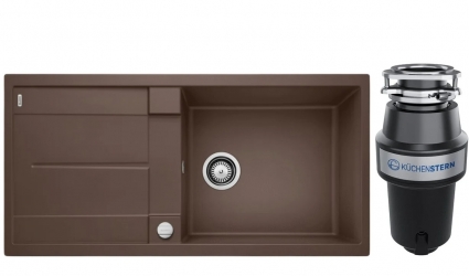 Комплект Мойка Blanco Metra XL 6S 515287 кофе + Измельчитель KUCHENSTERN Muhle 351MU35 матовая, прямоугольная