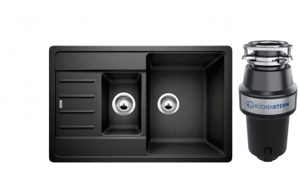 Комплект Мойка Blanco Legra 45 S Compact антрацит + Измельчитель KUCHENSTERN Muhle 351MU35 матовая, прямоугольная
