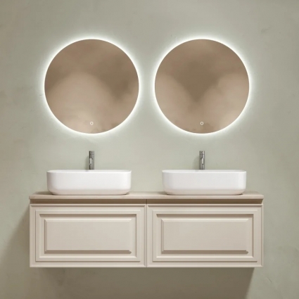 Мебель для ванной комнаты Sancos Very 140, beige soft, столешница бежевая TT140A2X, раковина CN5043, подвесная, с ящиками