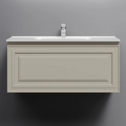 Тумба с раковиной Sancos Very 90, beige soft, раковина CN7002, подвесная, с ящиками