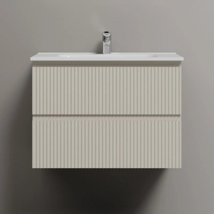 Тумба с раковиной Sancos Snob R 70, beige soft, раковина CN7007, подвесная, с ящиками
