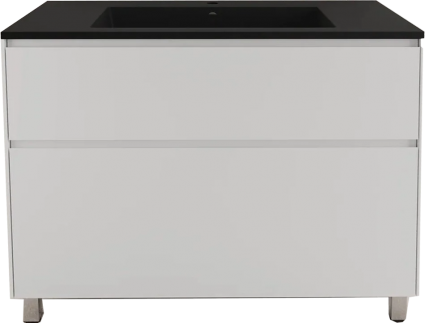 Тумба с раковиной Style Line Лима, 100 см напольная LINE 100 2 ящика PLUS Белый Матовый ЭМАЛЬ,  раковина антрацит, с доводчиками