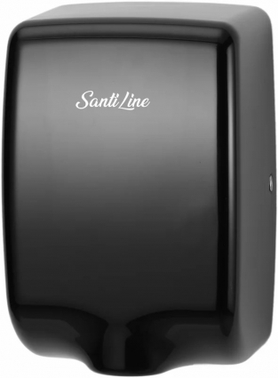 Сушилка для рук SantiLine SL-8006, высокоскоростная, матовая черная, мощность 1350 Вт, электронная