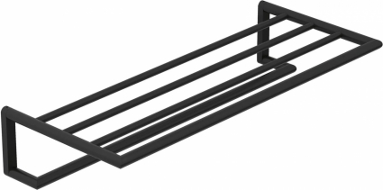 Полотенцедержатель Kludi Vela R 5898939, 60 см, с полкой, черный матовый, подвесной