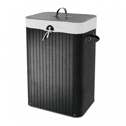 Корзина для белья Wasserkraft Nuthe WB-910-L цвет черный,  в современном стиле