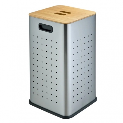 Корзина для белья Weltwasser WW Nansy MT 55L, матовая сталь в современном стиле