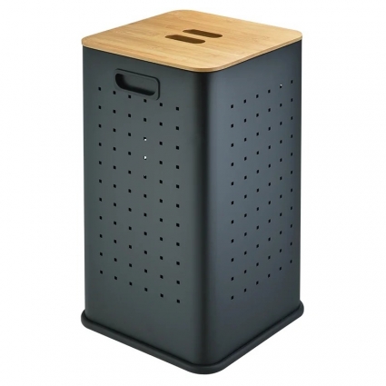 Корзина для белья Weltwasser WW Nansy BL 35L, черная матовая в современном стиле