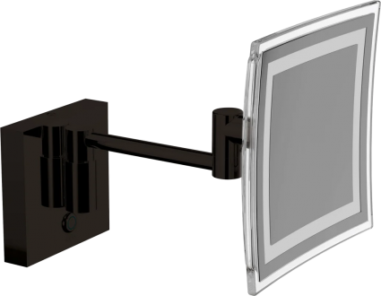 Косметическое зеркало Inda My Mirror AV258CNE с подсветкой, телескопическое, поворотное, черное матовое, подвесное