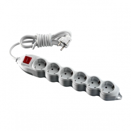 Удлинитель Mono Electric 6гн 10м с/з 150-011001-616 цвет белый