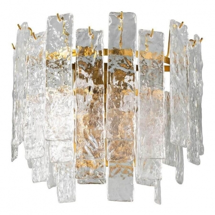 Бра Garda Decor Ice K2KG0998W-2B в стиле арт-деко, цвет латунь, мощность 80 Вт