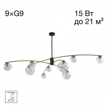 Потолочная люстра Citilux Fisher CL218193 в стиле лофт, цвет черный