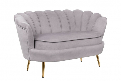 Диван Mak-interior Pearl Double серого цвета с подлокотниками, без подушек