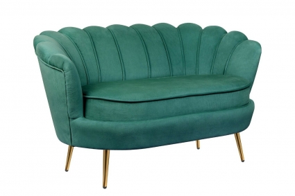 Диван Mak-interior Pearl Double изумрудного цвета с подлокотниками, без подушек