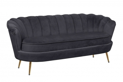 Диван Mak-interior Pearl Triple черного цвета с подлокотниками, без подушек